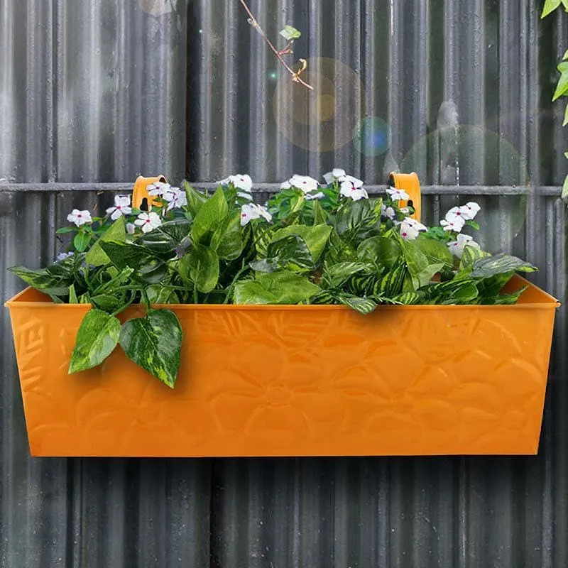 Embossed Rectangle Planter- Yellow media 1