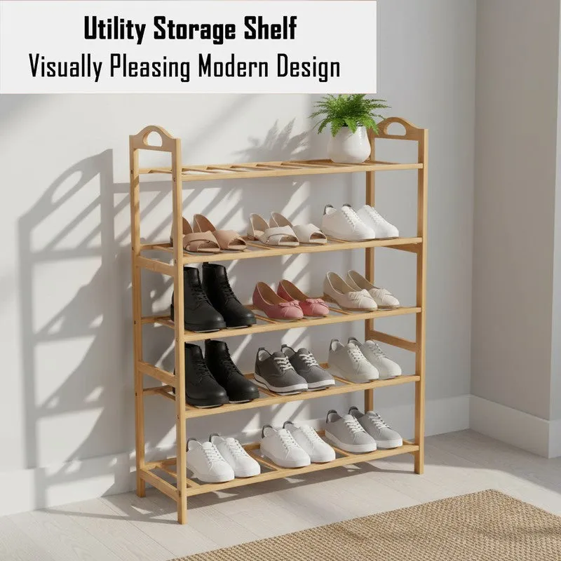 Rustic Mango Wood Shoe Rack media 4