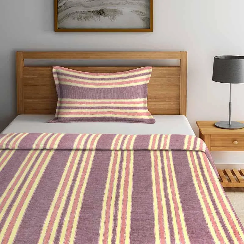 Parallel Stroke Bedcover - Purple/Yellow media 4