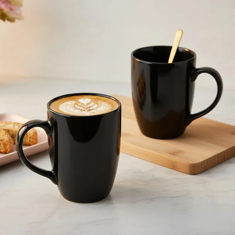 Kopi Ceramic Coffee Mug (Black/350 mL Each) - Set Of Two media 1