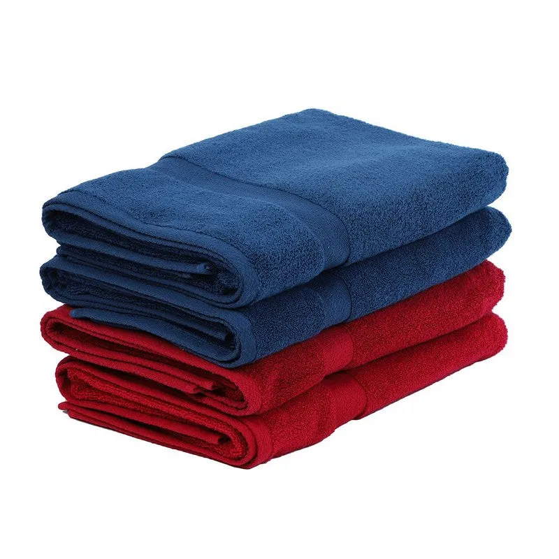 Zyra Solids Bath Towel (Red, Blue) - Set Of Four media 3