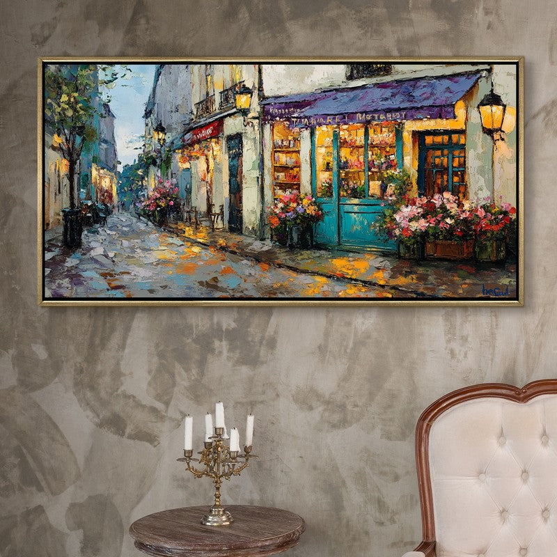 Petal Pavement Canvas Wall Painting With Frame