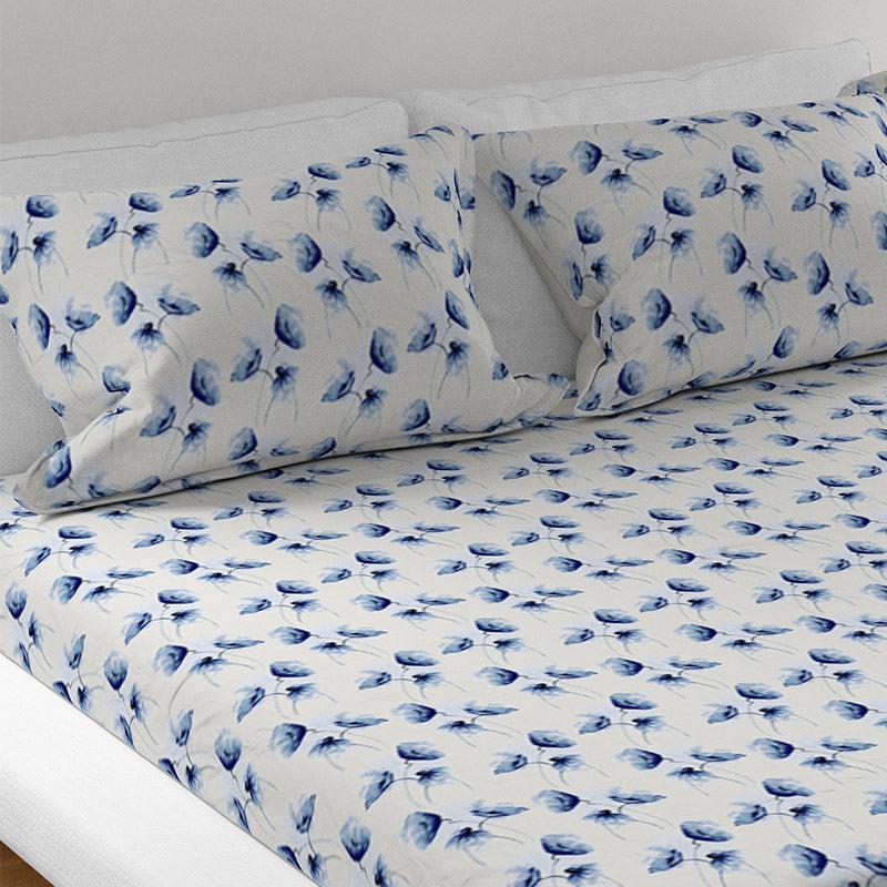 Print Bliss Sateen Floral Cotton Bedsheet - 300 TC media 3