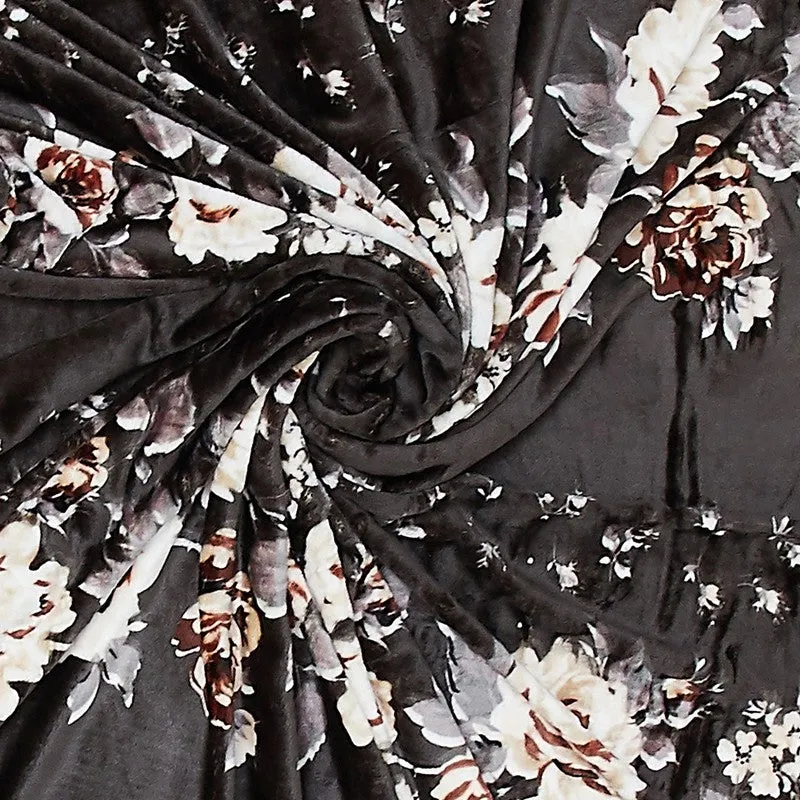 Monte Carlo Inkbloss Floral Print Polyester Blanket (Brown) - 350 GSM media 6