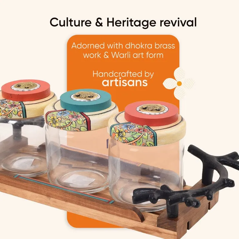 Bhanuja Jar Set With Tray - Four Piece Set media 6