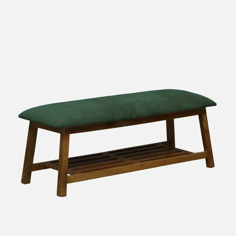 Grid Mango Wood Shoe Rack - Green media 4