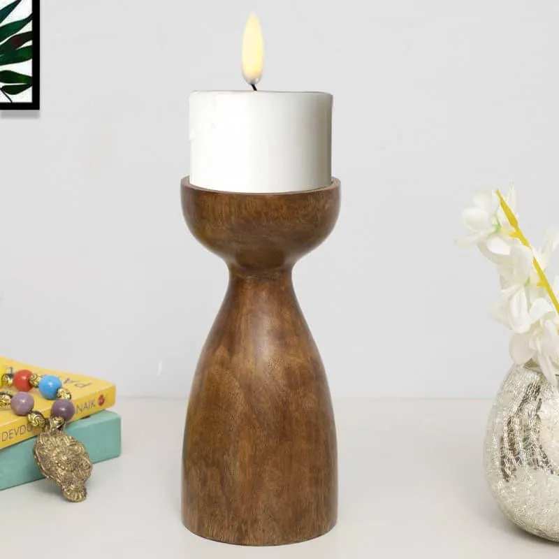Aria Wooden Candle Stand - Small media 1
