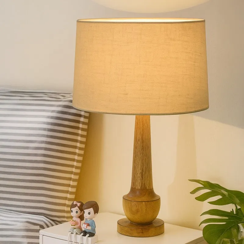 AuraFlex Versatile Wooden Table Lamp - Beige media 1