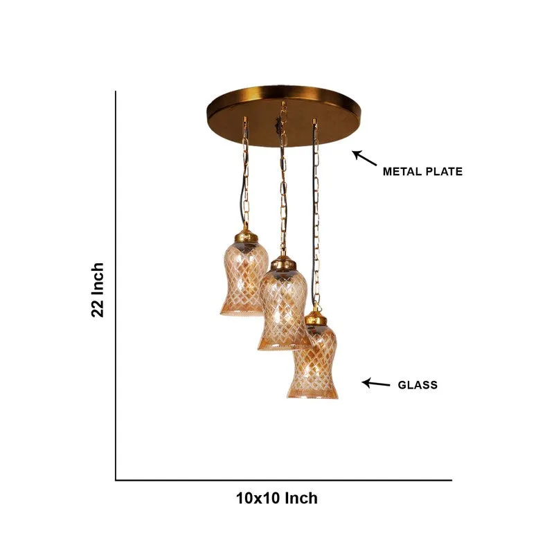 Zariya Glass Ceiling Lamp - Gold media 6
