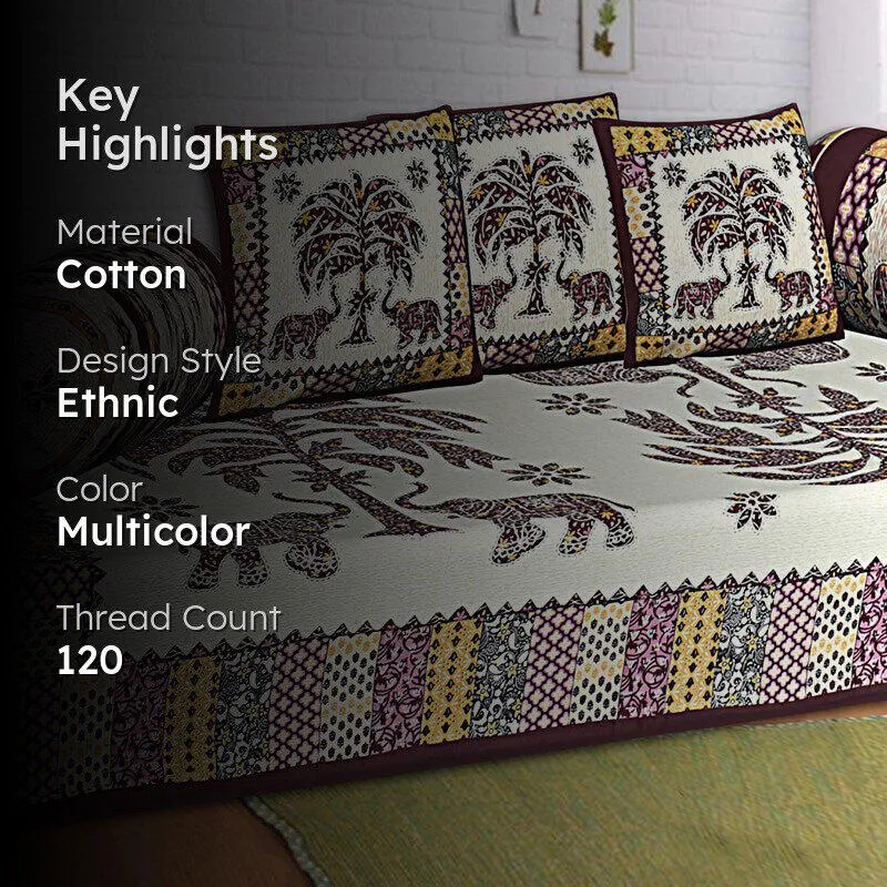 The Palmistree Diwan Set (Maroon) - Six Piece Set media 2