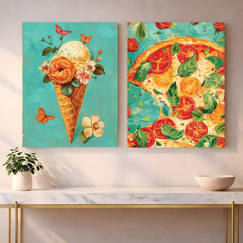 SweetChilli Bite Canvas Wall Art - Set of Two