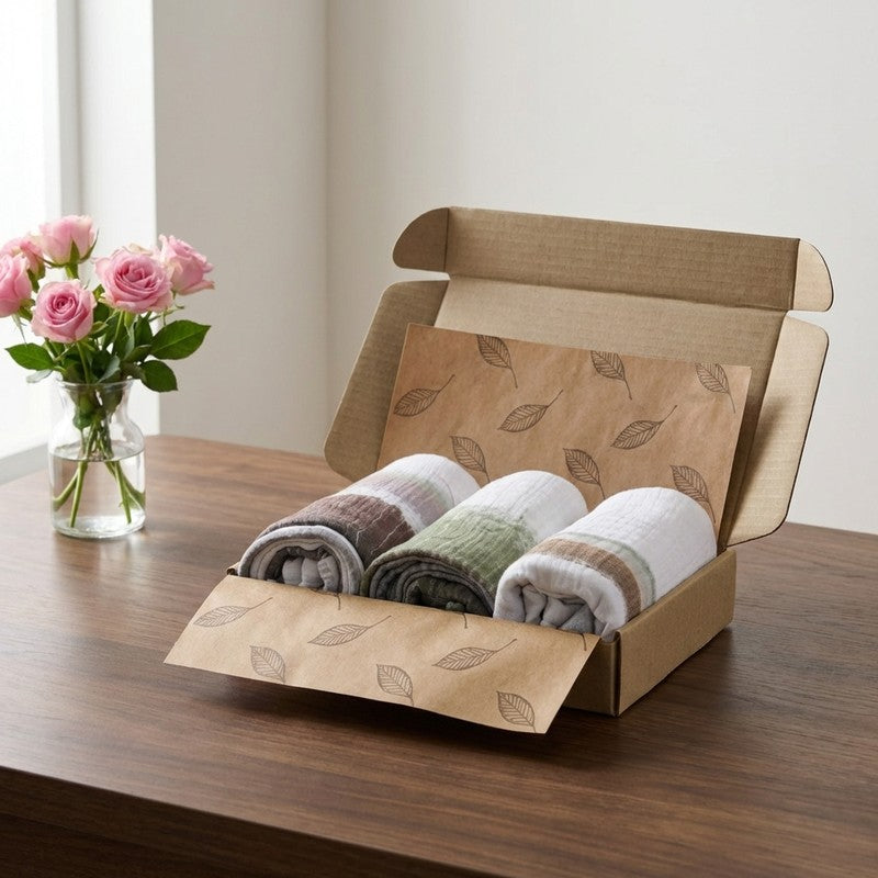 Rang Mahal Cotton Hand Towels (White) - Set Of Three