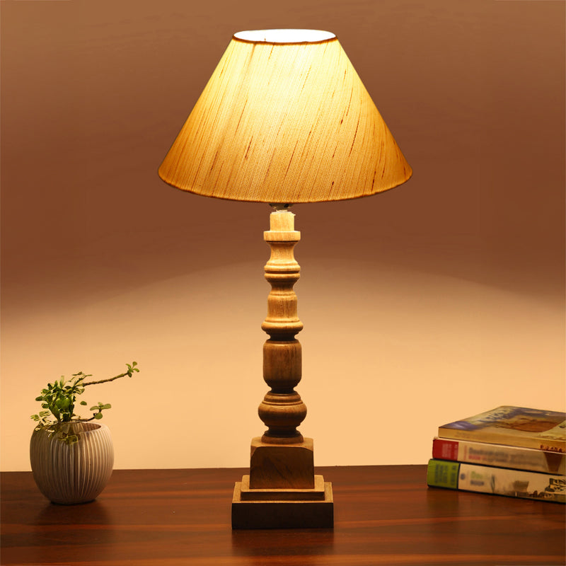 Cotin II Arbor Wooden Table Lamp - Ivory,Brown