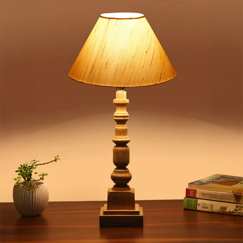 Cotin II Arbor Wooden Table Lamp - Ivory,Brown media 1