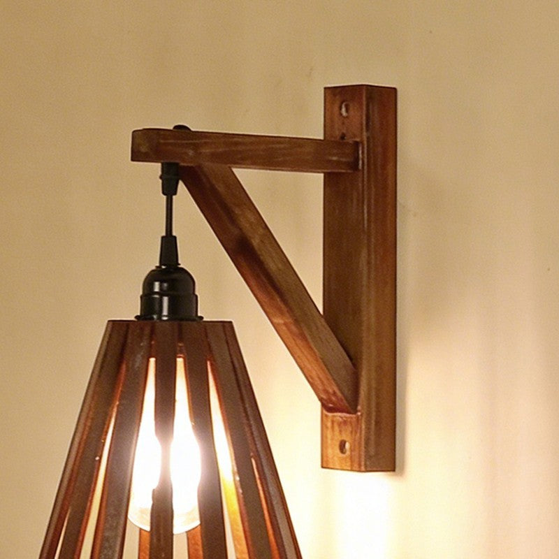 StripeForm Wooden Wall Lamp - Brown media 5