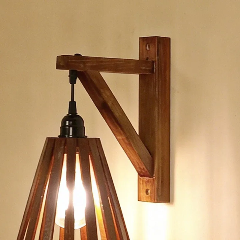 StripeForm Wooden Wall Lamp - Brown media 5
