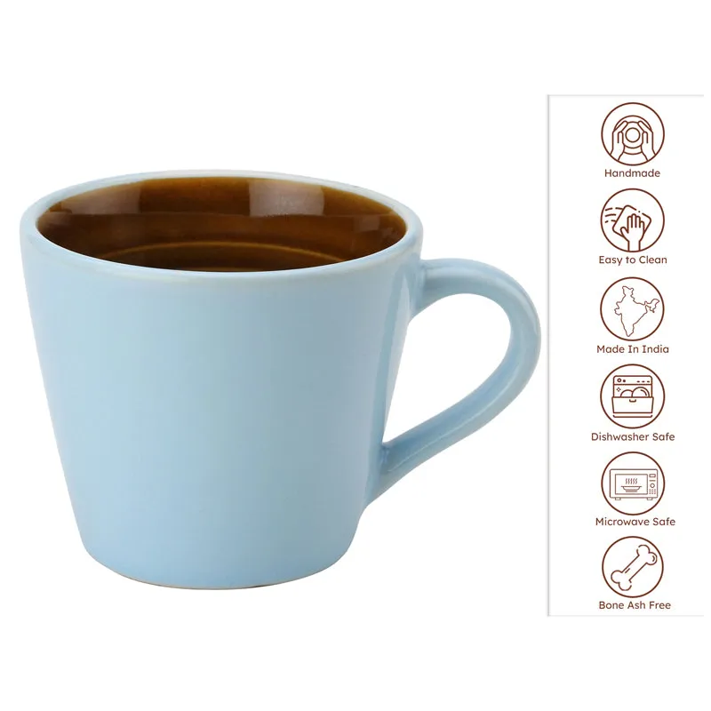 Karvaa Ceramic Tea Cup (175 mL Each)/Arctic Blue)- Set of Four media 5