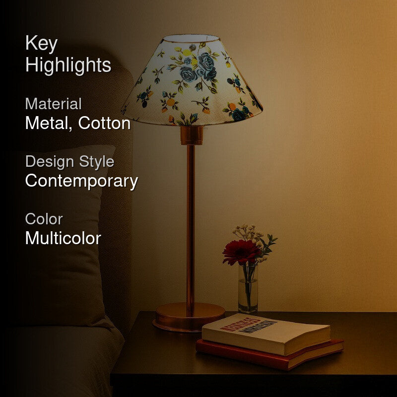 Kavira Elvo Floral Metal Table Lamp - Multicolor media 2