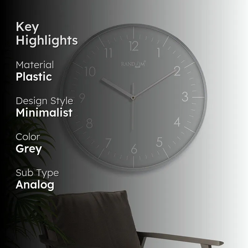 Benot Analog Wall Clock - Grey media 2