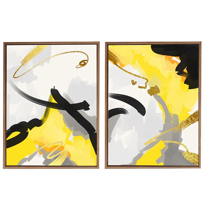 Abstract Gold Wall Art - Set Of Two media 4