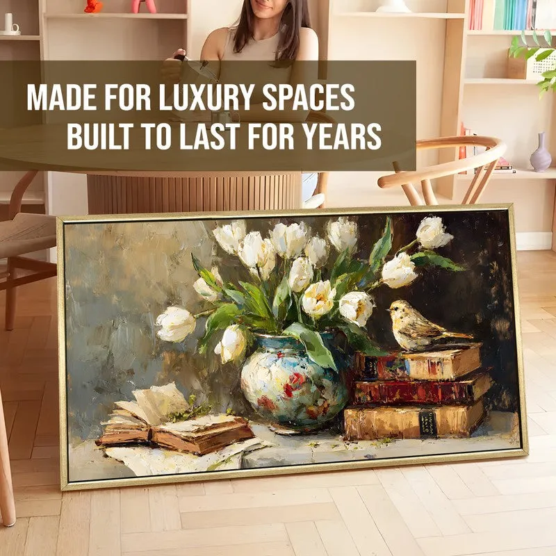 Antique Garden Canvas Wall Painting With Frame media 5