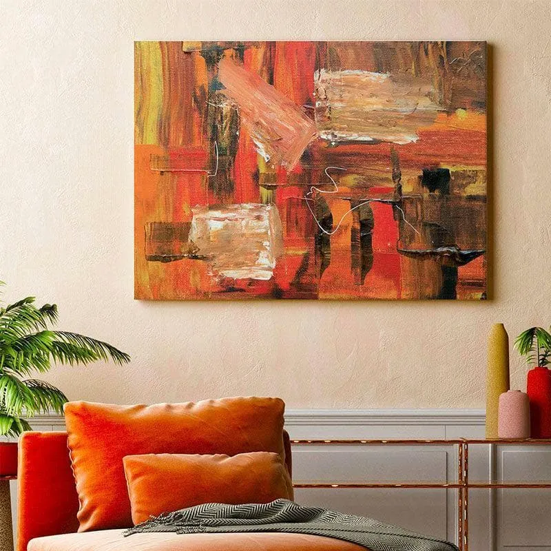 Burst Of Orange Wall Painting - Gallery Wrap media 1
