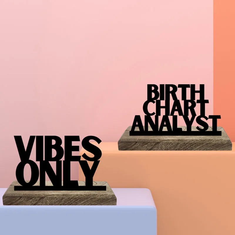 Vibes Only Typography Showpiece - Set Of Two media 3