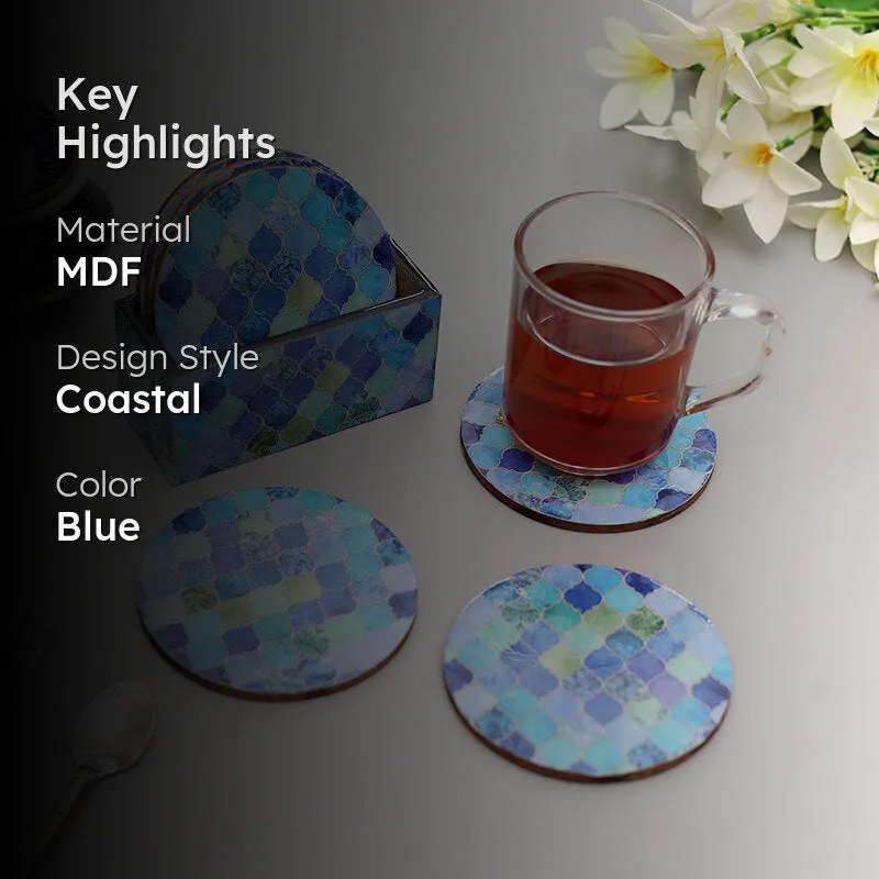 Shimmering Blue Coaster - Seven Piece Set media 2