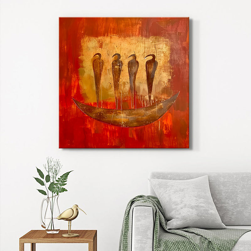 Birds In A Tusk Wall Painting