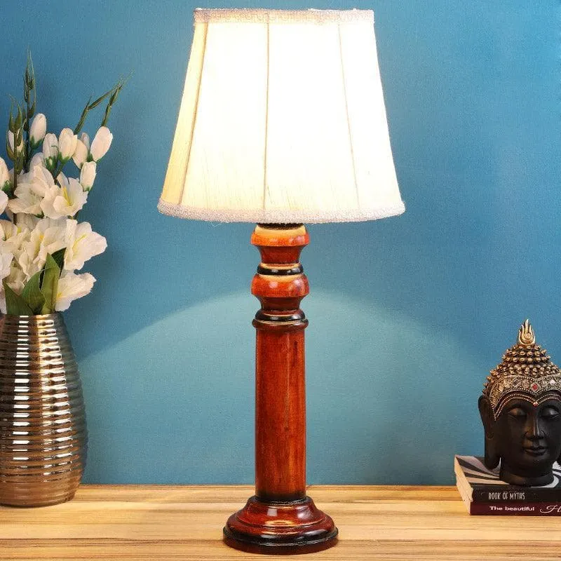 Roda Cassini Fabric Table Lamp - White,Brown media 1
