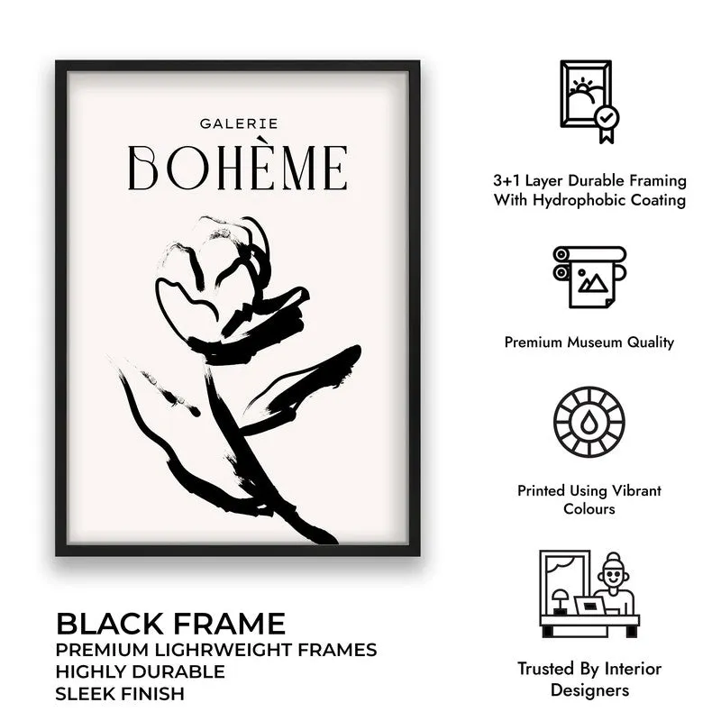 Expressive Flora Canvas Wall Painting With Black Frame media 9