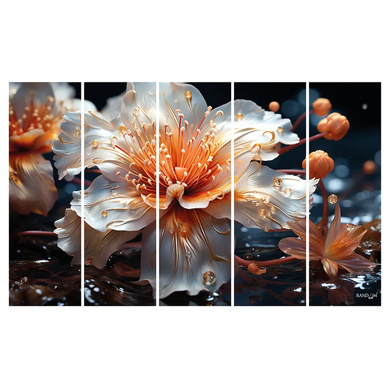 Liquid Flora II Canvas Wall Art - Set Of Five media 4