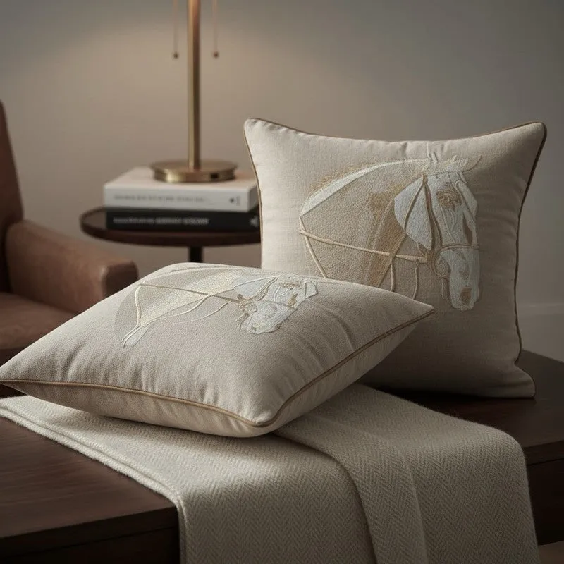 Equine Embroidered Cushion Cover media 8