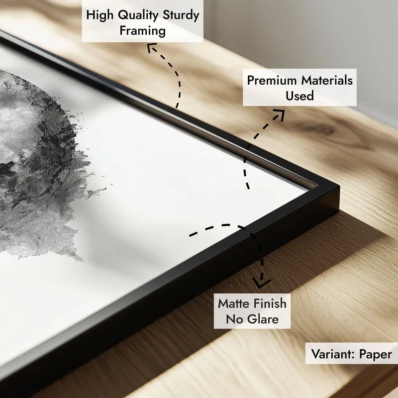 Meditation in Monochrome Buddha Wall Painting With Black Frame media 8