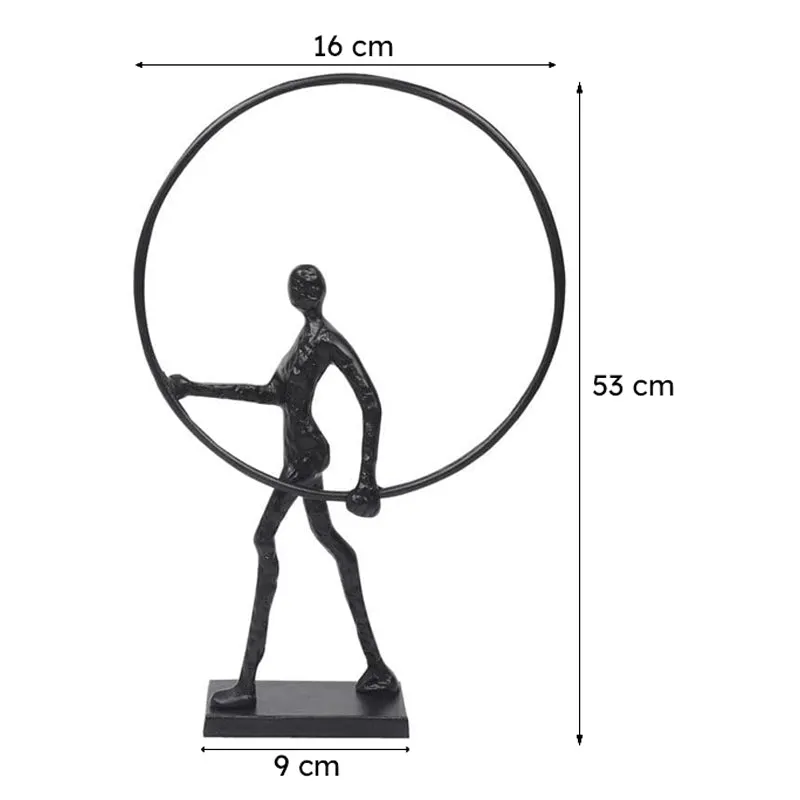 Hoop Struck Aluminium Showpiece - Black media 7