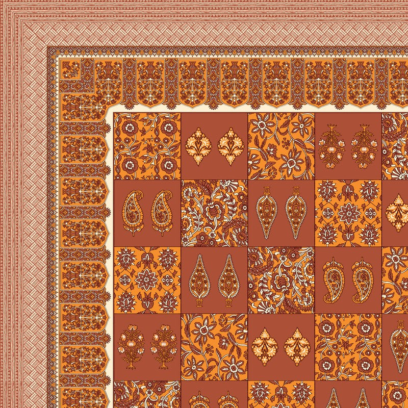 Jaipur Charm Cotton Bedsheet (Rust,Yellow) - 120 TC media 6