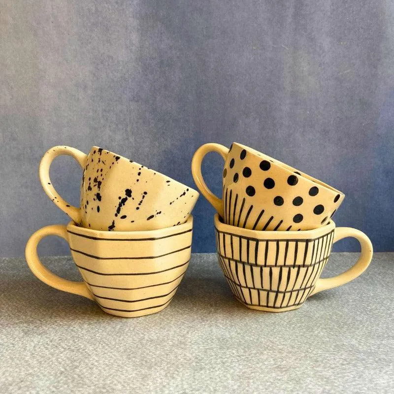 Minesa Ceramic Coffee Mug (250 mL Each) - Set of Four media 1