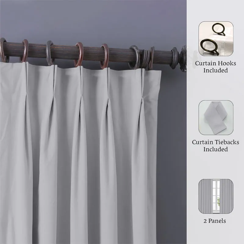 Imora Double Pinch Pleat Medium Width Curtain - Silver media 9