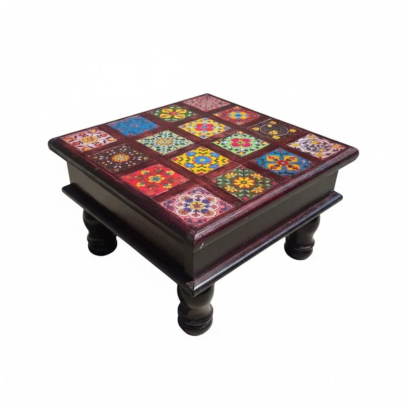 Athangudi Mango Wood & MDF Stool - 10 inch media 8