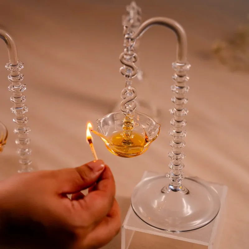 Aaradhya Glass Diya - Set Of Two media 7