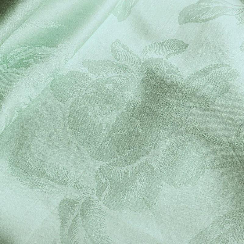 Fruva Floral Jacquard Cotton Bedsheet (Green) - 300 TC media 5