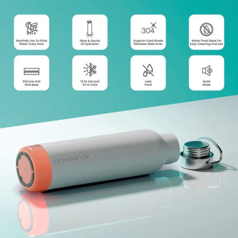 Hot & Cold Mate Smart Water Bottle - White (600 mL) media 4