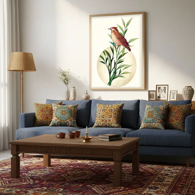 Fern & Feather Botanical Archival Paper Wall Art - Natural Brown Frame media 4