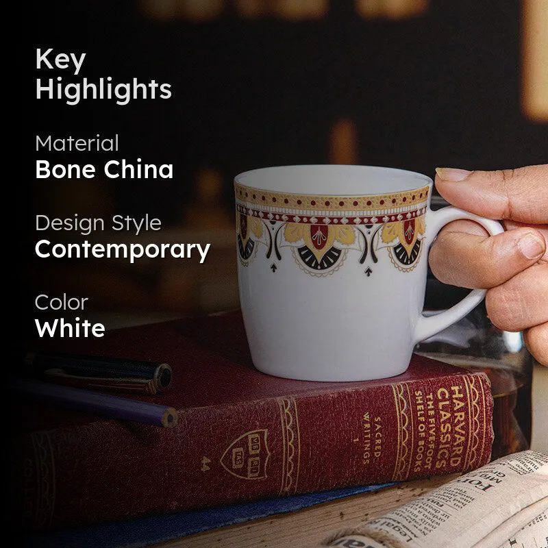 Sonaki Sukrita Bone China Tea Cup (200 mL Each) - Set of Six media 2