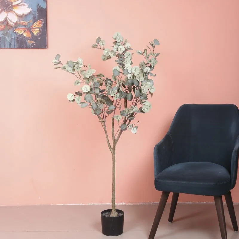 Lush Eucalyptus Artificial Plant With Black Plastic Pot media 3