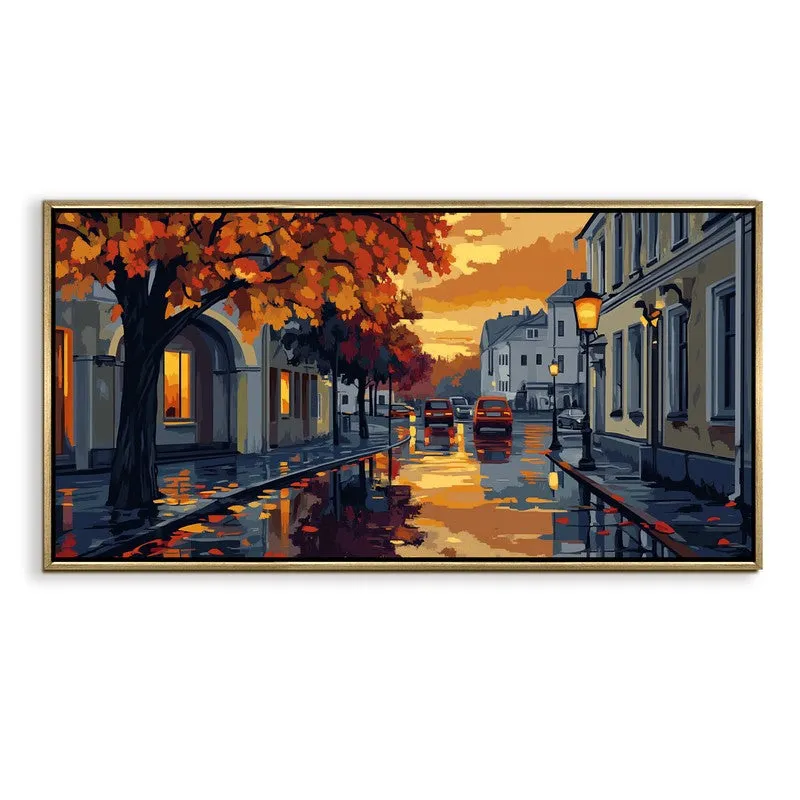Amberfall Canvas Wall Painting With Frame media 3