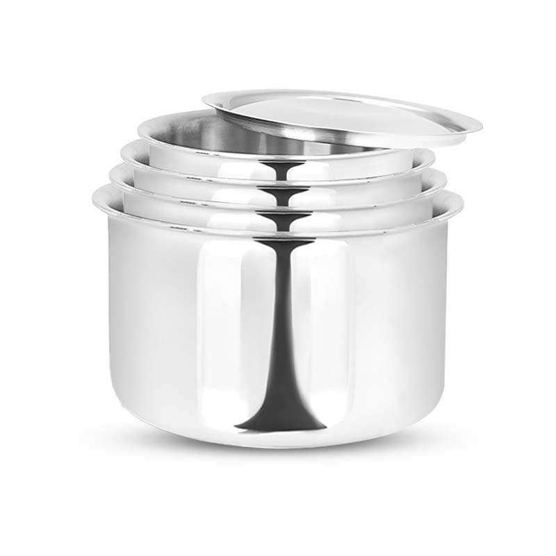 Gusto Stainless Steel Pot With Lid (1100, 1700, 2300, 3800 mL) - Set Of Four media 3