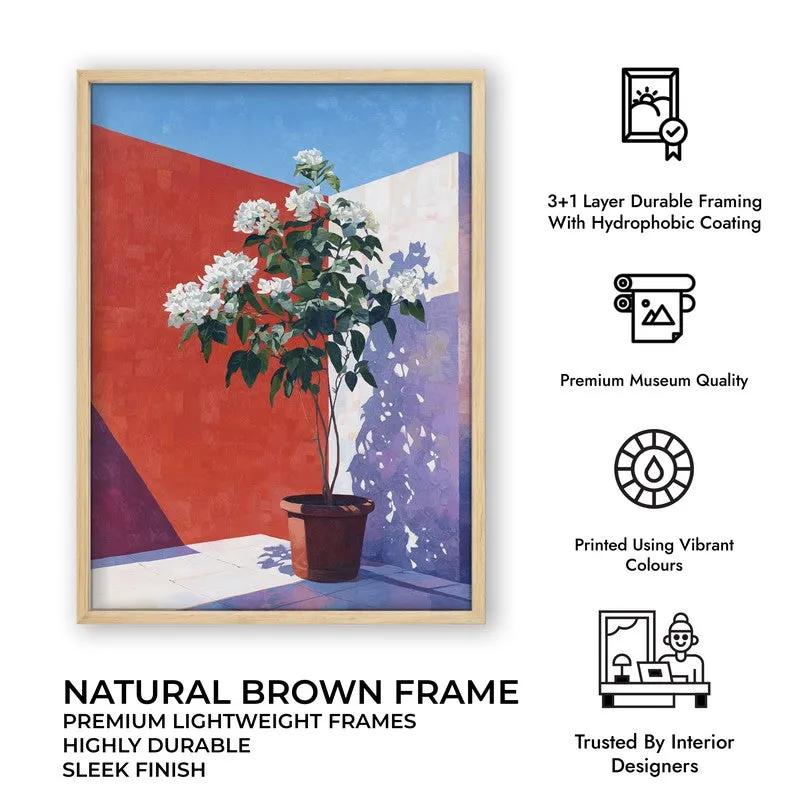 Sunlit Foliage Canvas Wall Painting - Brown Frame media 10