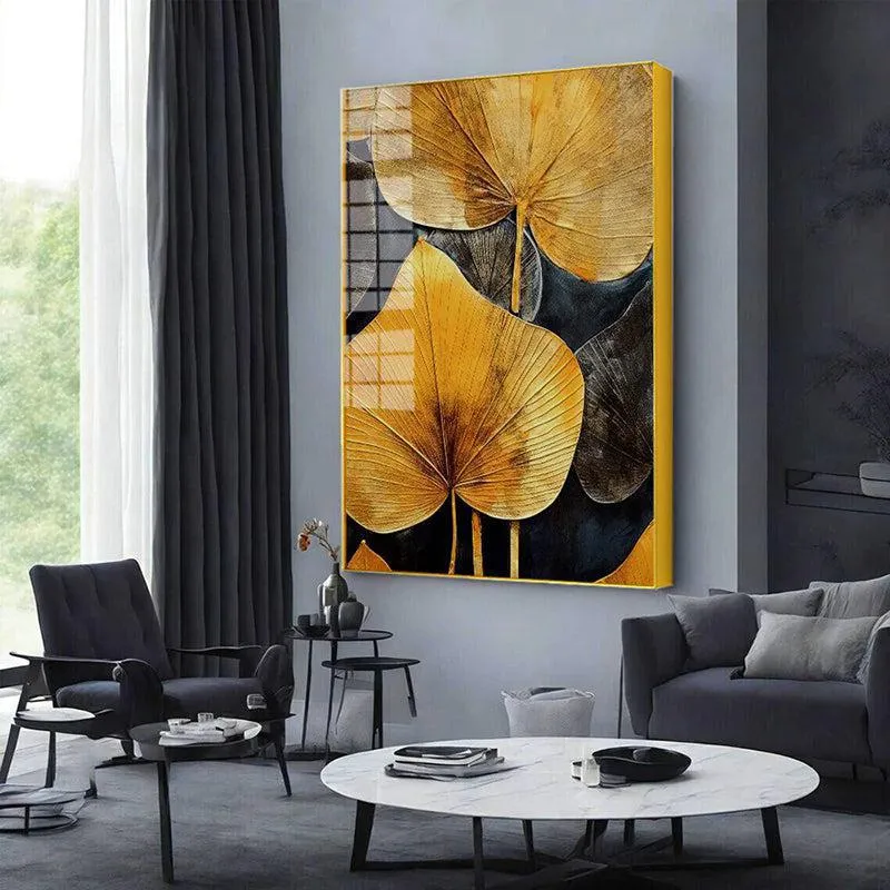 Autumn Bloom Floral Canvas Wall Art With Frame - Gold media 4