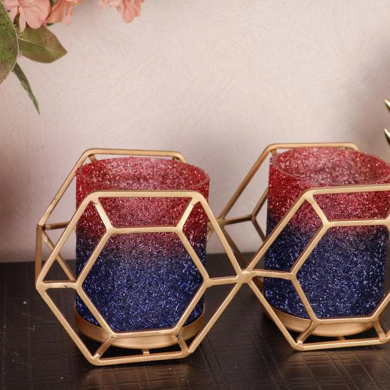Suzette Double Votive - Blue & Red media 3